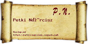 Petki Nárcisz névjegykártya